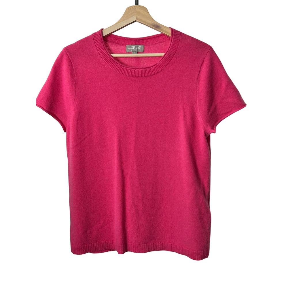 J.Crew Cashmere Sweater Pink Short Sleeve Crew Neck